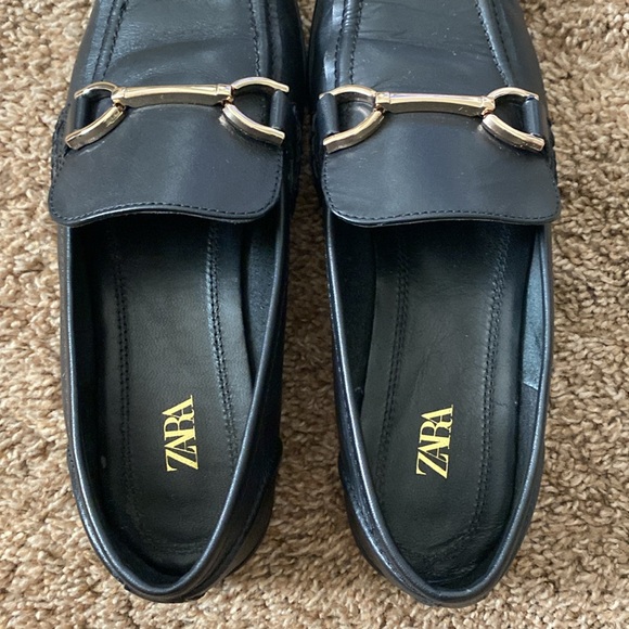 Zara | Black Leather Horsebit Loafers - Picture 6 of 8